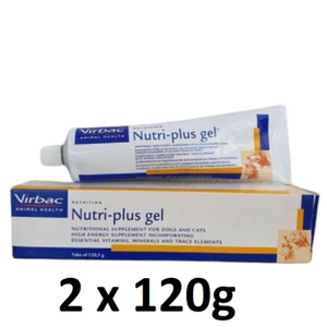 2X Virbac Nutriplus Nutri Plus Gel - Supplement For Cats & Dogs (120g)