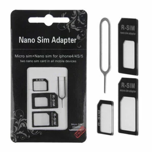 Juegos convertidores adaptador adaptador a tarjeta micro nano SIM de 4 en 1 para iPhone - Imagen 1 de 10