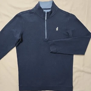 JOHNNIE O Boys Sz 16 Navy Blue 1/4 Zip Henley 100% Pima Cotton Sweatshirt - Picture 1 of 9