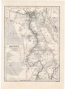 EGYPT - Nile River Under Colonial Governance 1911 Original Antique Map w Video - Picture 1 of 2