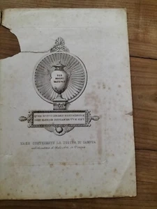 Incisione su rame a Bulino VASO DI PORFIDO CON LA DESTRA DEL CANOVA 1882 A. NANI - Foto 1 di 9