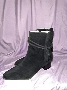 NEW Cushion Walk by Avon black suede Willow Wrap boots womens size 11 ankle - Picture 1 of 5