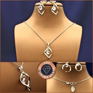 Schmuckset Spirale, Halskette Ohrstecker 925 Silber +Etui, Geschenk zu Muttertag - Bild 1 von 4