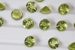 Peridot faceted 5mm round cut Average 0.62 carat 30 pcs lot loose gemstone - Picture 1 of 7