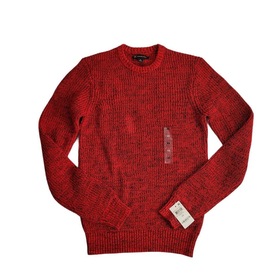 Inc Mens Page Marled Knit Crewneck Pullover Sweater Licorice Red XS