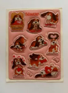 Vintage Sebastian Dog Stickers - Hallmark 1984 - Super Cute! - Picture 1 of 4