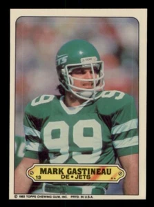 1983 TOPPS FOOTBALL STICKER #13 MARK GASTINEAU NEW YORK JETS - Picture 1 of 2