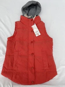 MSKZX Women's Insulated Quilted Red Sleeveless Hooded Puffer Vest Size XXL New - Picture 1 of 8