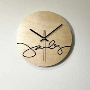 Your Own Signature Wall Clock Personalized Minimalist Custom Modern Art Decor - Picture 1 of 3