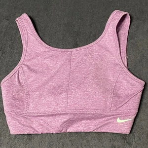 Nike Sports Bra Dri-FIT Girls L Heather Purple Mint Padded Stretch Activewear - Picture 1 of 3