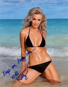 KATHY JACOBS SIGNIERT 8x10 FOTO SPORT ILLUSTRIERT BADEANZUG MODELL BECKETT BAS - Bild 1 von 2