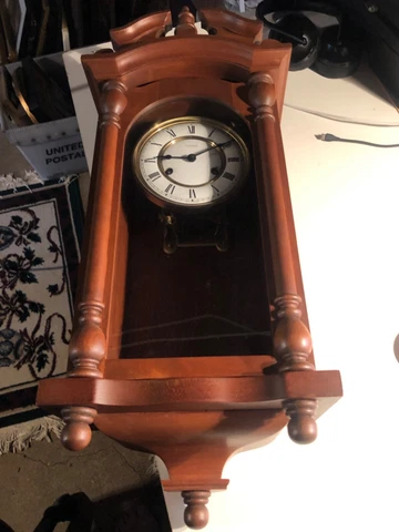 Emperor German Made Oak Wood Wall Clock Westminster Chime Keeping Time Cover