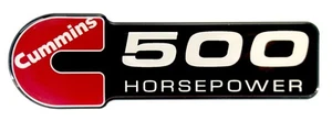 EMBLEMA DIÉSEL CUMMINS/500 CABALLOS DE FUERZA - Imagen 1 de 2
