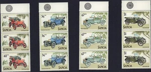 SAMOA 1985 AUTO D'EPOCA FORD AUSTIN MORRIS 641-644 STRISCIA X 3 SET MNH - Foto 1 di 1