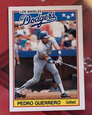1988 Topps UK Minis Baseball Card #28 Pedro Guerrero - Image 1 of 2