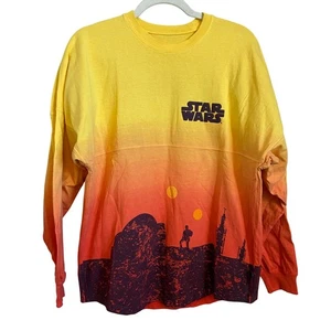 Disney Star Wars Tatooine Spirit Jersey Women's XS Yellow Orange Ombre Gradient - Picture 1 of 7