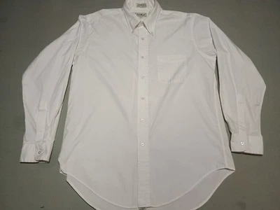 Camisa de hombre vintage LL Bean blanca con botones grande (16,5-35) algodón... Foto 1 de 4