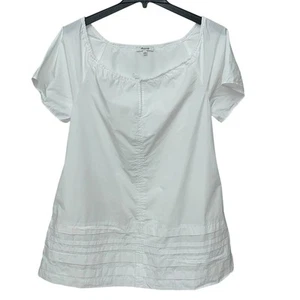 Vestido Madewell Blanco Popelina Manga Acampanada Talla Pequeños Bolsillos Playa Resort - Imagen 1 de 9