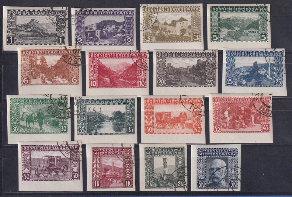 Austria Bosnia Herzegovina compl. Lote Mi.-Nº 29-44 U matasellado - Imagen 1 de 1