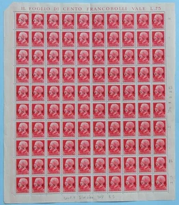 Italia RSI, 75 c. Imperiale soprastampa GNR BS foglio intero con varietà -CV45 - Picture 1 of 8