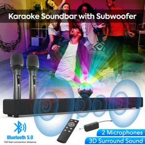 Karaoke Machine Bluetooth Wireless Soundbar Stereo Speaker For KTV Home Theater - Picture 1 of 16