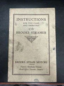 Brooks Steamer Operating & Instruction Manual | Factory Original, Steam Motors - Bild 1 von 7
