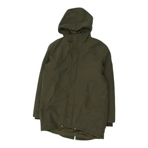Goodyear Mens Parka Coat | Vintage Quilted Green Casual Full Zip Hooded Jacket - Picture 1 of 6