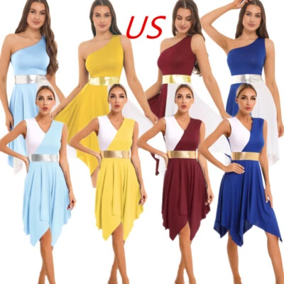 女士礼仪赞美舞蹈礼服束腰抒情舞蹈服装崇拜服装 — 第 1/2 张图片