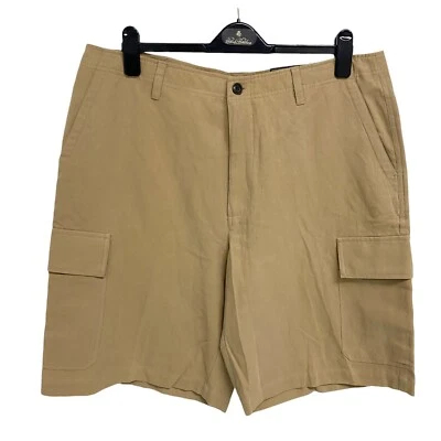 IZOD Men's Cargo Casual Shorts Pants Retail Tan Silk Linen Size W 38 - Image 1 of 4