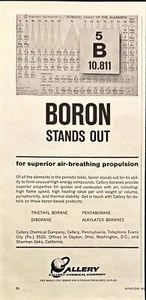 Callery Chemical Company Boron Air-Breathing Propulsion Vintage Print Ad 1963 - Picture 1 of 6