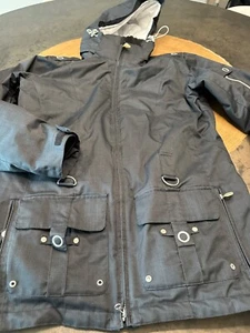 OBERMEYER BLACK KALLE SKI SNOWBOARDING W/ WAIST GAITER JACKET COAT WOMENS SZ 12 - Picture 1 of 12