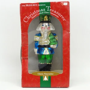 Brass Key Classic Woodsman Nutcracker Blown Glass Ornament Vintage RARE - Picture 1 of 9