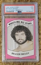 PSA 5 BRUISER BRODY 1982 Wrestling All Stars Card Graded Not Andre WWF RIP 20