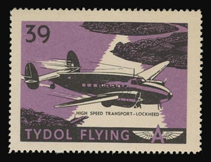 PÓSTER SELLOS TYDOL FLY "A" DE 1940 - #39, TRANSPORTE DE ALTA VELOCIDAD - LOCKHEED - Imagen 1 de 2