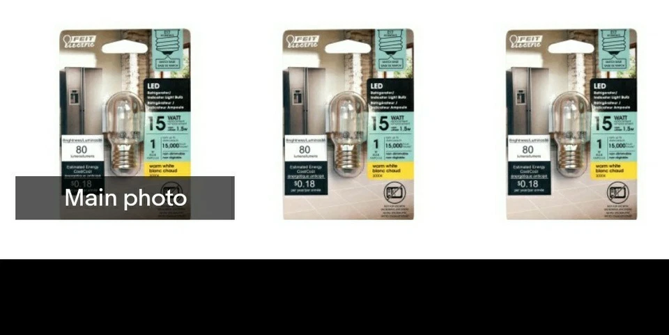 3 Pack Feit  T7 E17 LED Bulb Warm White Refrigerator Indicator Bulb - Image 1 of 1