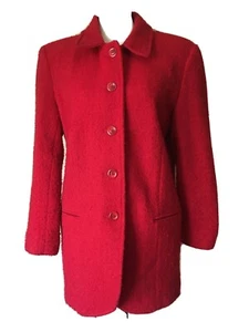 VINTAGE Dumas Wollmischung Knopfleiste Boucle Mantel Jacke Damen M, Hergestellt in den USA - Bild 1 von 7