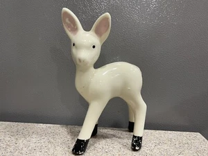 Vintage Ceramic Porcelain 7” White Fawn Deer Figurine - Picture 1 of 6