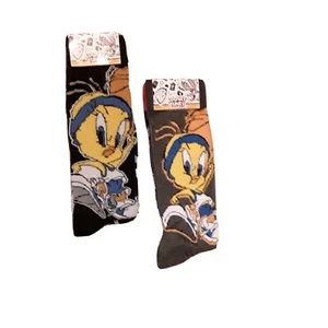 Warner Brothers TWEETY BIRD / SYLVESTER the CAT 2 Pack (2 Pair) Character Socks - Picture 1 of 3