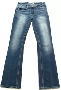 Buckle BKE Payton Bootcut Jeans Womens 28X32 Blue Whiskered Stretch Denim - Picture 1 of 3