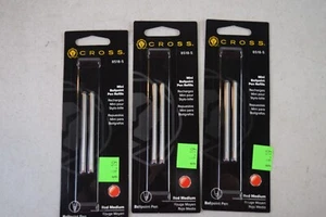 3x 8518-5 Cross Mini Ballpoint Pen Refill, Medium Tip, Red Ink, 1 Pack of 2 - Foto 1 di 3