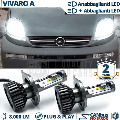 KIT LED H4 per OPEL VIVARO A Luci Anabbaglianti+Abbaglianti Bianche CANbus 6000k - Immagine 1 di 4
