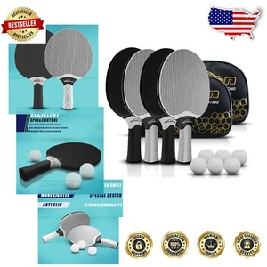 Composite Rubber Table Tennis Rackets for 4 Players - Indoor & Outdoor Fun - Picture 1 of 8