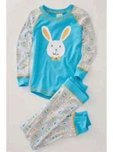 Chasing Fireflies Munki Munki Bunnies & Eggs PJ's 2 Piece Pajama Set Blue Sz 6 - Picture 1 of 2