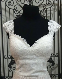 V925WT MARTINA LIANA BRYN TOP GRÖSSE 10 ELFENBEIN $ 965 BODYSUIT HOCHZEIT TOP KLEID KLEID - Bild 1 von 6