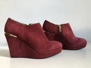 Bruno Premi Mulberry Suede Wedge-Heeled Shoe Boots - UK 4 - EUR 37 - US 6 - Picture 1 of 22