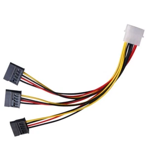 Adapter Cable IDE Male To 3 Port SATA Female Splitter Hard Drive Power Supply - Picture 1 of 6