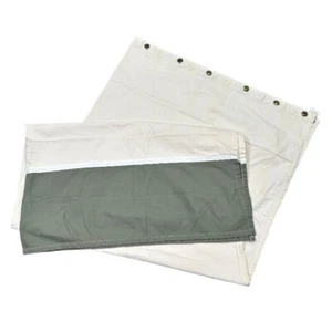 Springs Shower Curtain Cream and Dark Sage Green Canvas Fabric 65 x 70 Inches - Picture 1 of 5