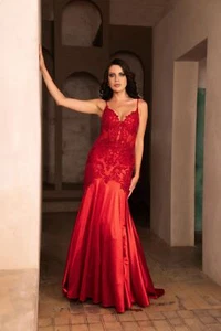 Womens Dresses For Prom Formal Long V-Neck Spaghetti Strap Mermaid Plus Size - Picture 1 of 36
