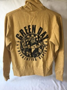 Green Day Yellow Revolution Radio Cat TNT Hoodie Band sweatshirt Small RARE NWOT - Picture 1 of 9