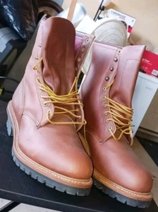 New Red Wing 4418 8" USA 2013 Size 13 E2 Brown Steel Toe Logger Boots See Pics - Picture 1 of 9